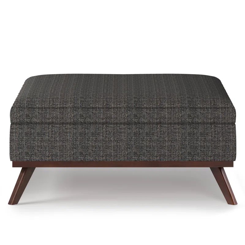 Owen Mid Century Ebony Square Storage Ottoman