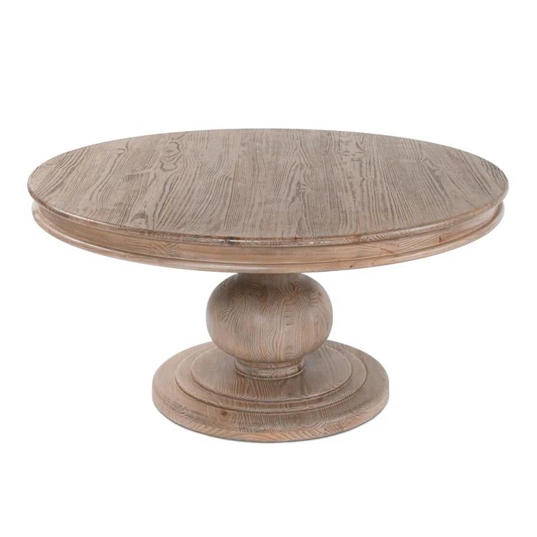 Rustic Taupe 60" Reclaimed Pine Round Dining Table