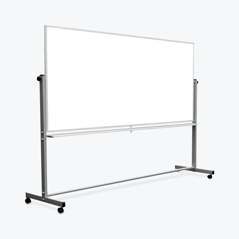 Large Silver and White Double-Sided Magnetic Rolling Whiteboard