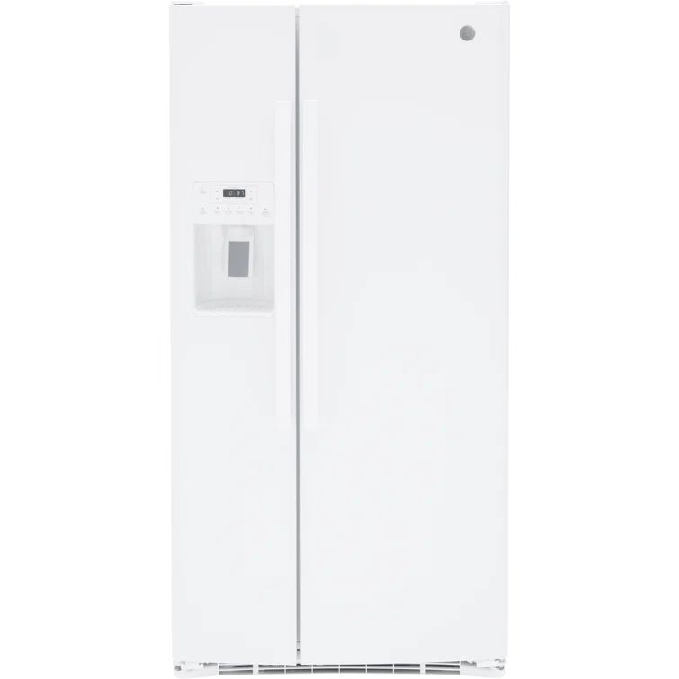 White Energy Star Side-by-Side Refrigerator with Ice Maker