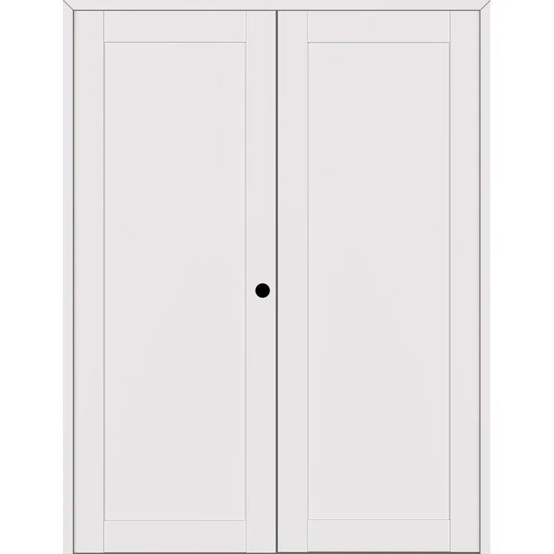 Snow White Pine Composite Double Swing Interior Door