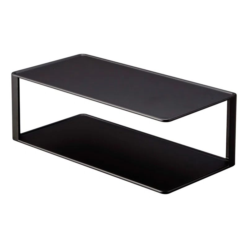 Black Steel Two-Tier Kitchen Cabinet Organizer