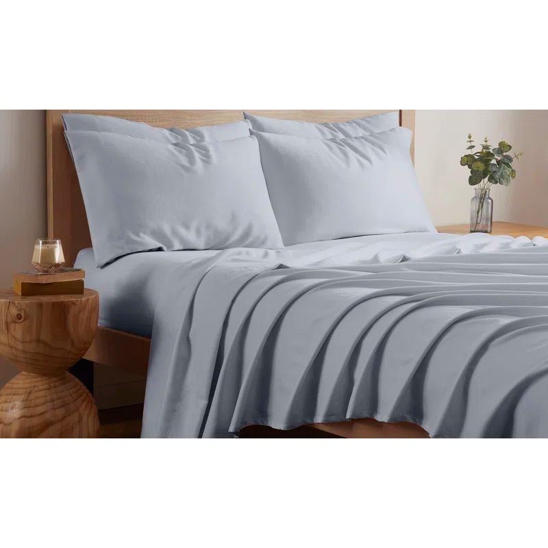Silver Grey Queen Cotton Polyester 6-Piece Sheet Set