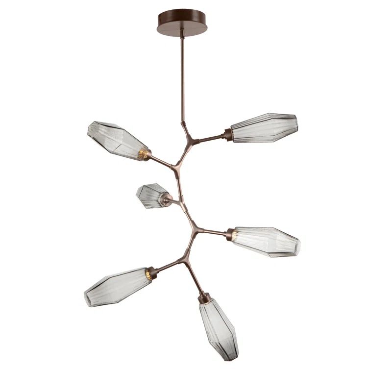 Aalto Modern Vine 6-Light Metallic Beige Silver Pendant
