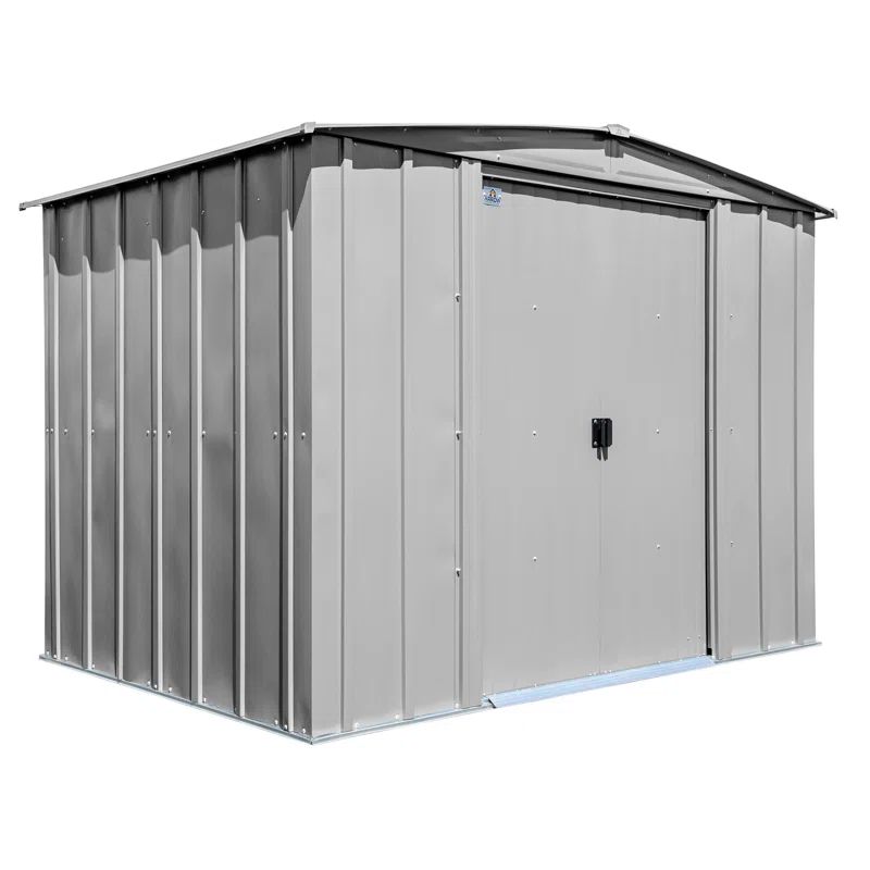 Arrow 8' x 6' Flute Grey Steel Storage Shed