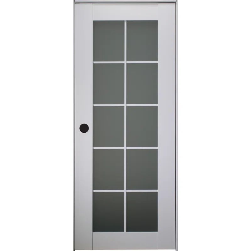 Polar White Frosted Glass 10-Lite Composite Prehung Interior Door