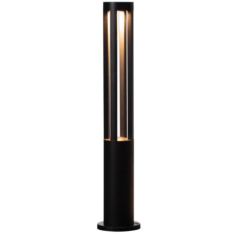 Modern Black Aluminum LED Bollard Light for Outdoor Pathways