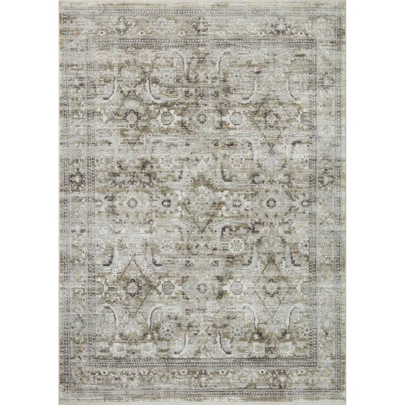 Rectangular Gray Synthetic Power Loomed Area Rug 9'3" x 12'10"