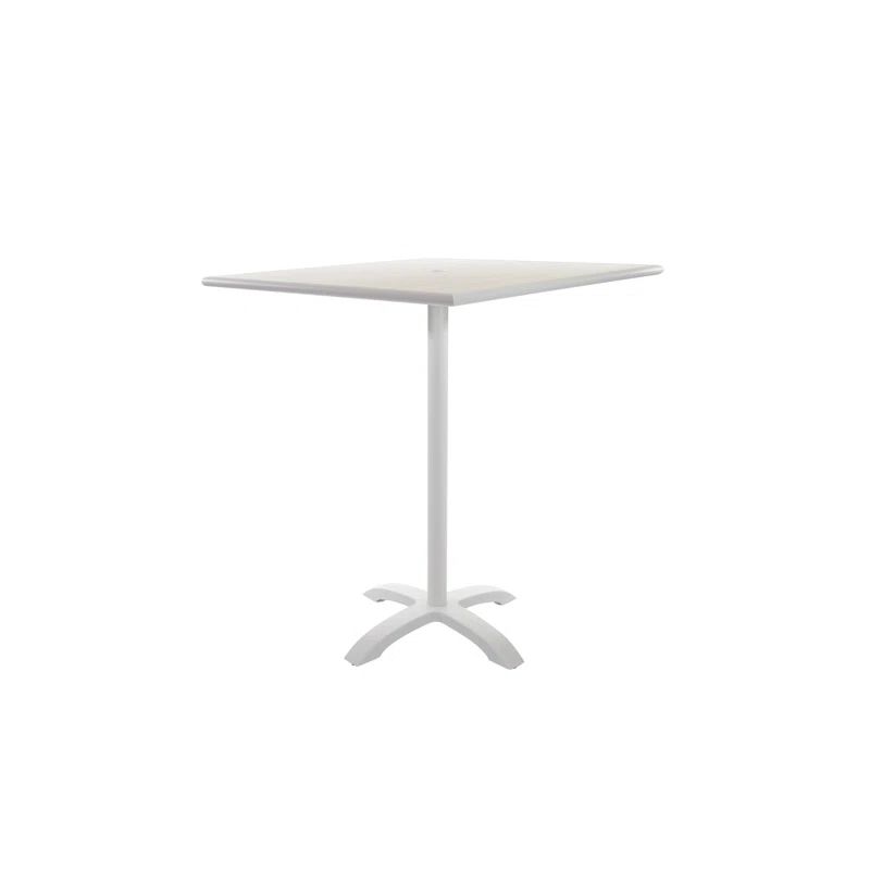 White Aluminum Square Outdoor Dining Table