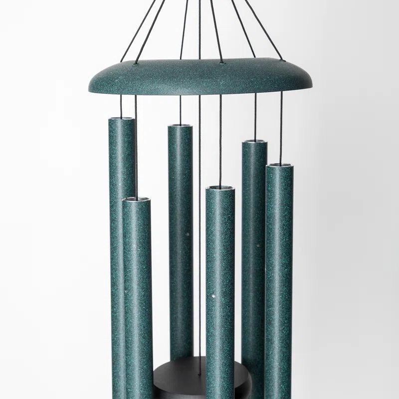 Green Aluminum Modern Wind Chime with Circular Design