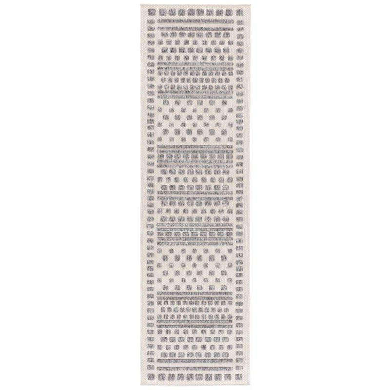 Gray Geometric Easy Care Stain-Resistant Runner Rug 2'3" x 8'