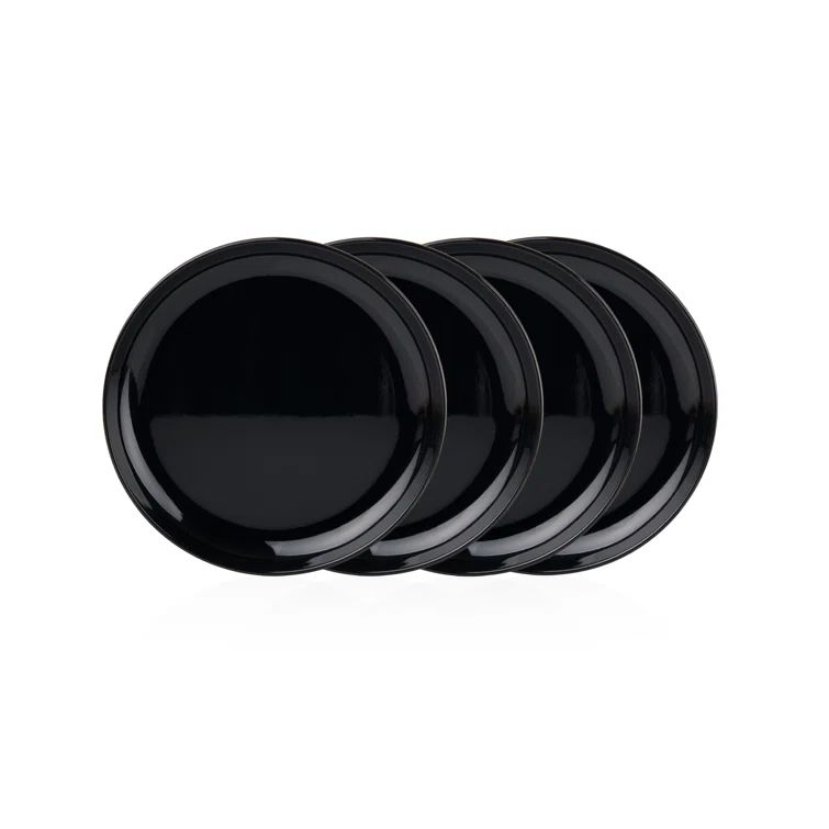 Marbella Black Handcrafted Melamine Salad Plates, Set of 4