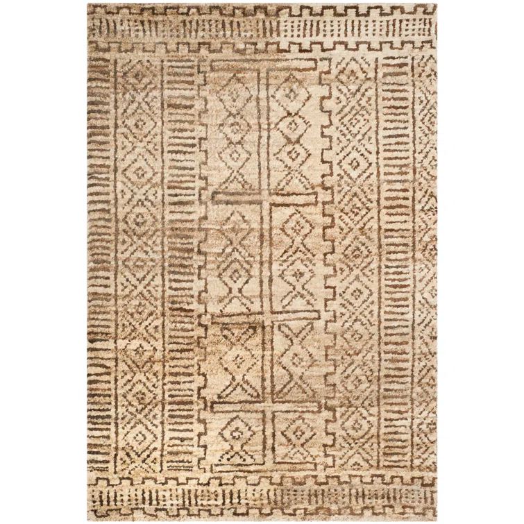 Hand-Knotted Tribal Jute 4' x 6' Area Rug in Earth Tones