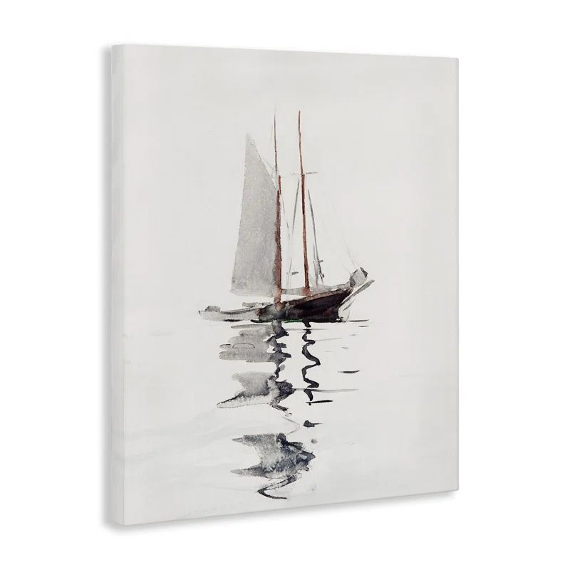 Tranquil Sailboat Reflection on Canvas Print, 16 x 20