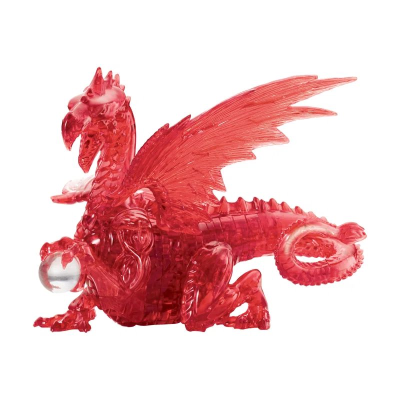 Deluxe Red Crystal Dragon 3D Puzzle with Marble Egg