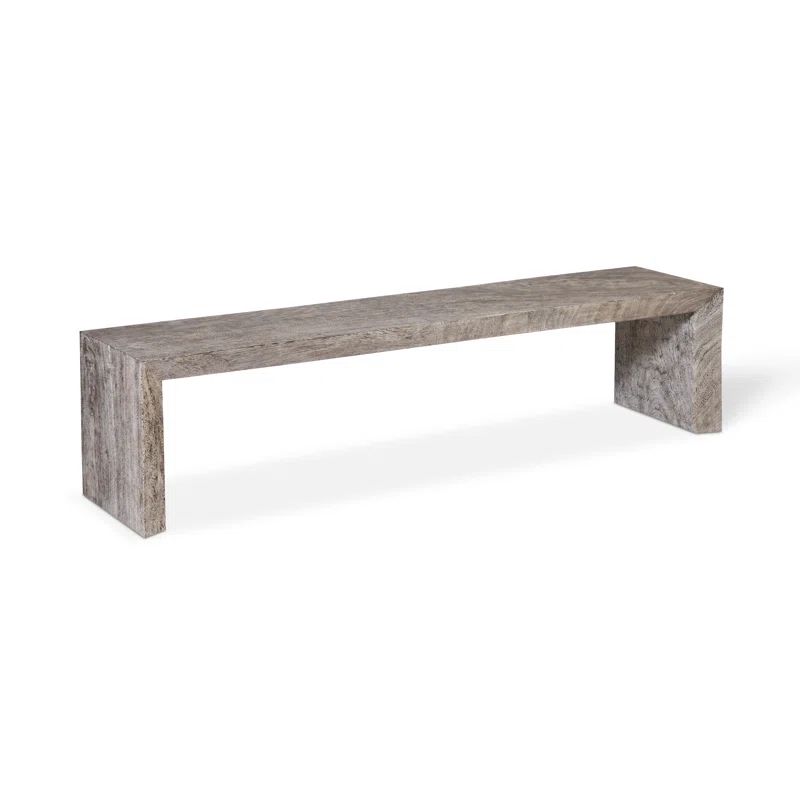 Gray Solid Wood Waterfall Bench 66-inch