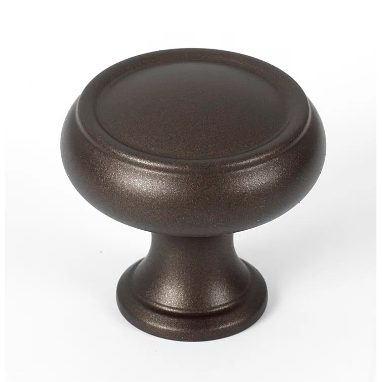 Chocolate Bronze Round Mushroom Cabinet Knob with Mounting Hardware