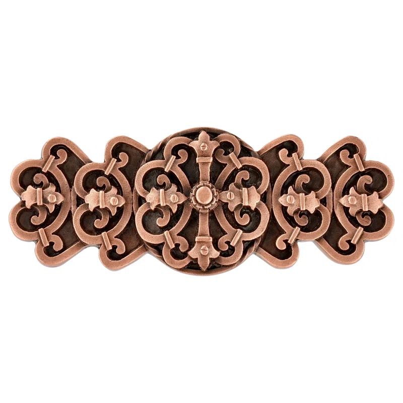 Antique Copper Traditional Bar Pull with Mounting Hardware