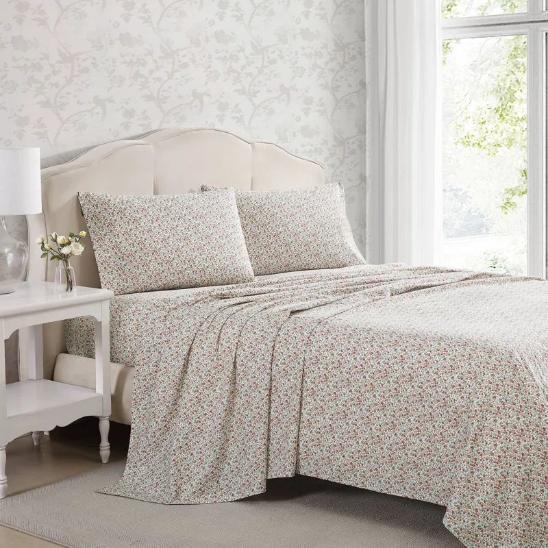 Emogene Burnt Orange Full Cotton Percale Sheet Set