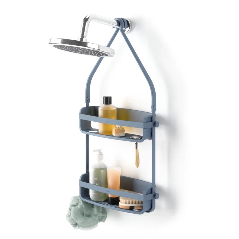 Slate Blue Wall Mount Plastic Shower Caddy
