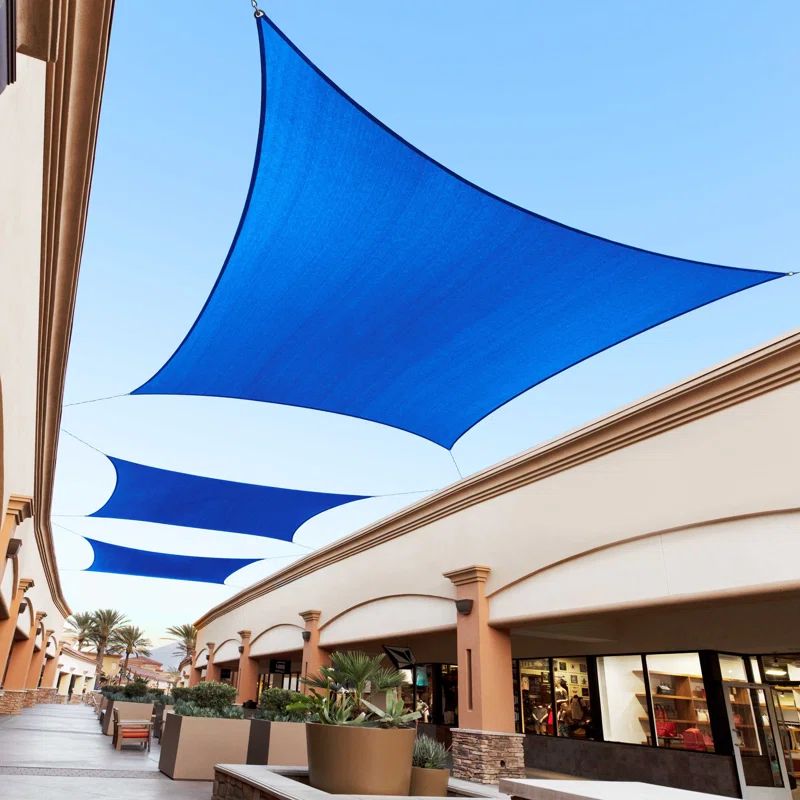 8' x 10' Blue High-Density Polyethylene Sun Shade Sail