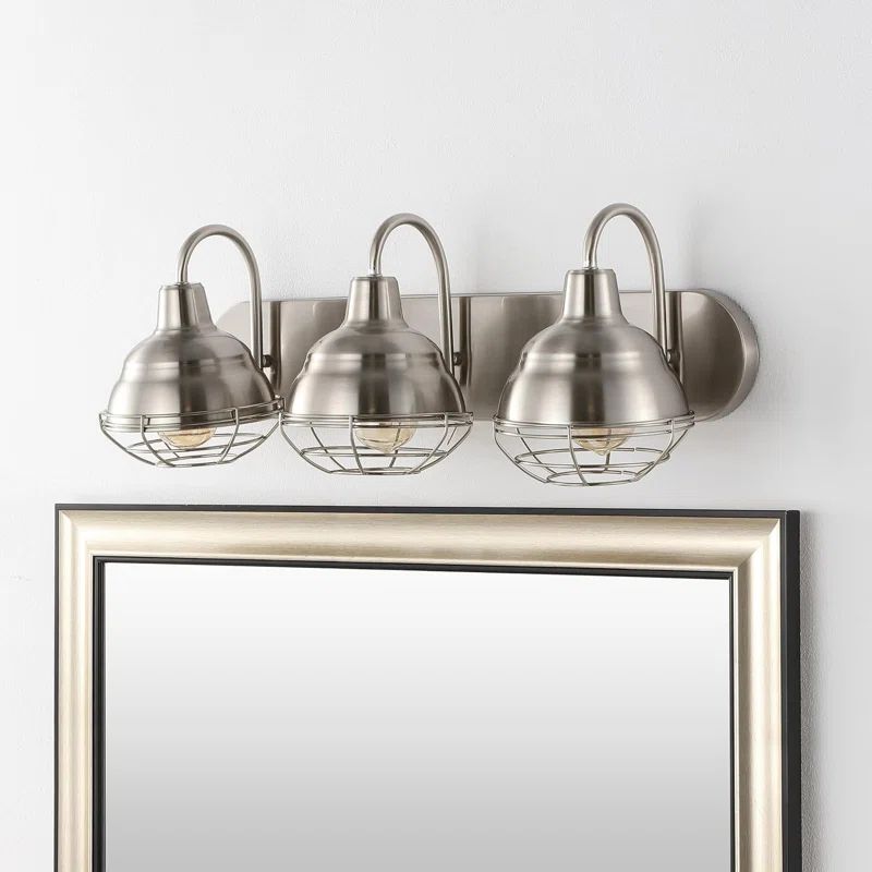 Levi Industrial Rustic 24.5" Nickel LED Vanity Light