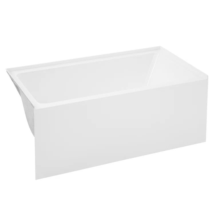 Voltaire 54" White Acrylic Alcove Bathtub with Apron
