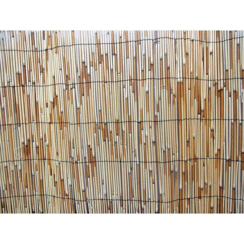 Natural Reed Wood Fence Panel with Black Nylon Coated Wire