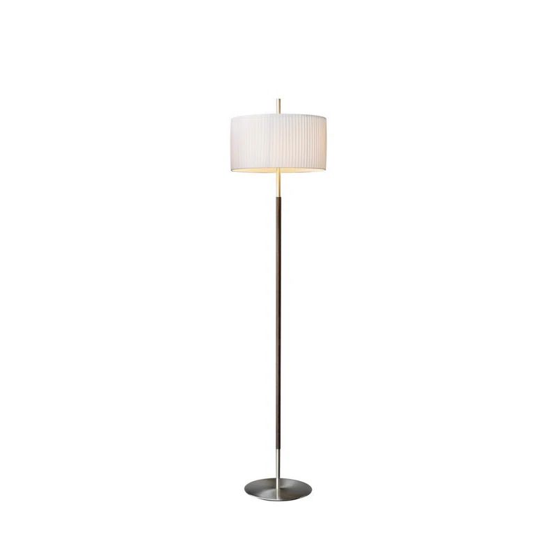 Danona 65" Nickel and White Ribbon Floor Lamp