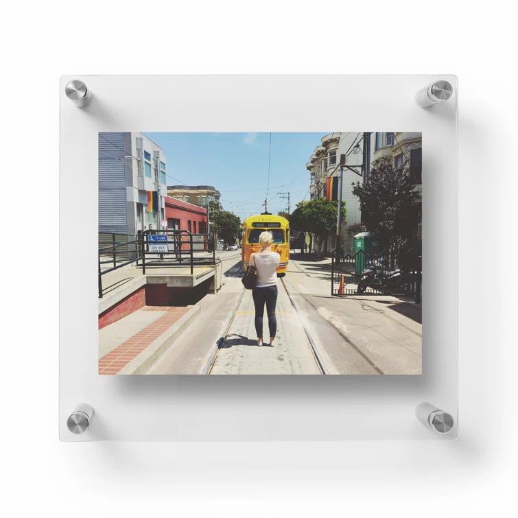 Silver Acrylic Floating Wall Mount Picture Frame