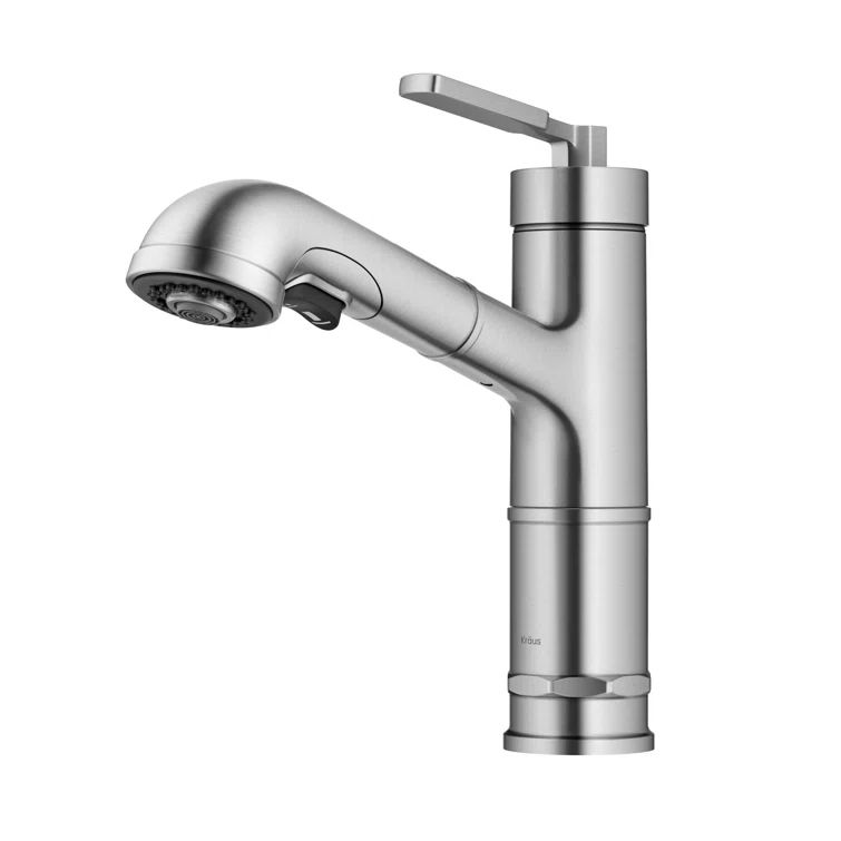 Spot-Free Stainless Steel Pull-Out Single Handle Kitchen Faucet