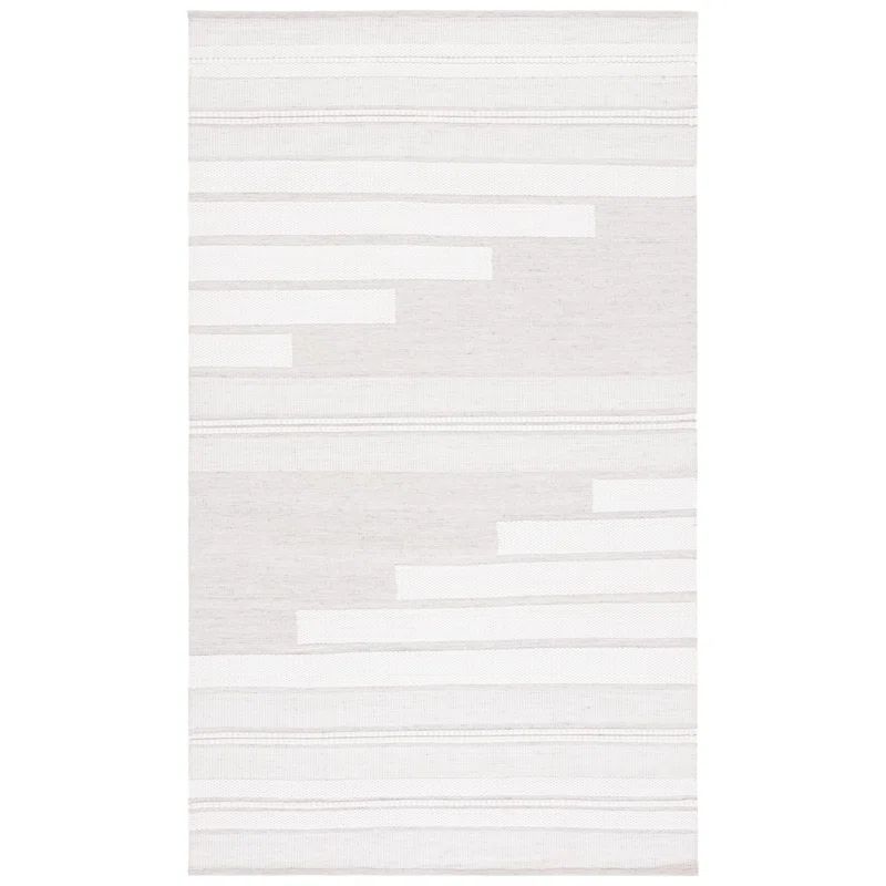 Ivory and Beige Handmade Flatweave Kilim Rug