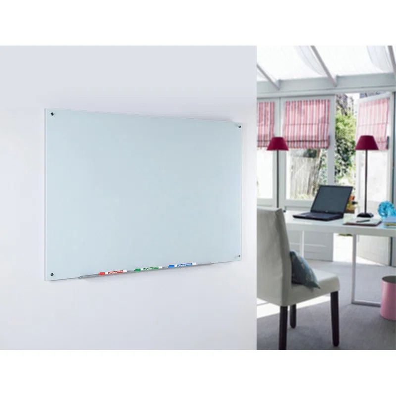 Magnetic White Tempered Glass Dry-Erase Board 40" x 60"