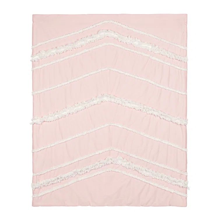 Blush Pink Cotton Boho Fringe Toddler Bedding Set