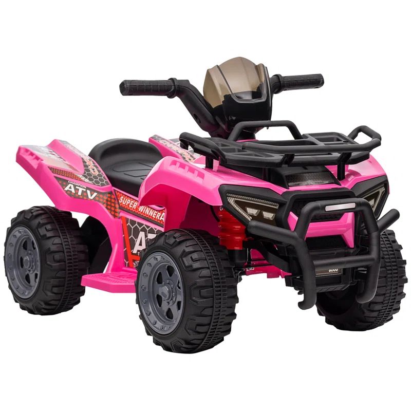 Pink 6-Volt Kids Quad ATV with Realistic Features