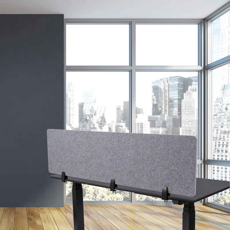 Castle Gray 60" x 16" Portable Acoustic Desk Divider