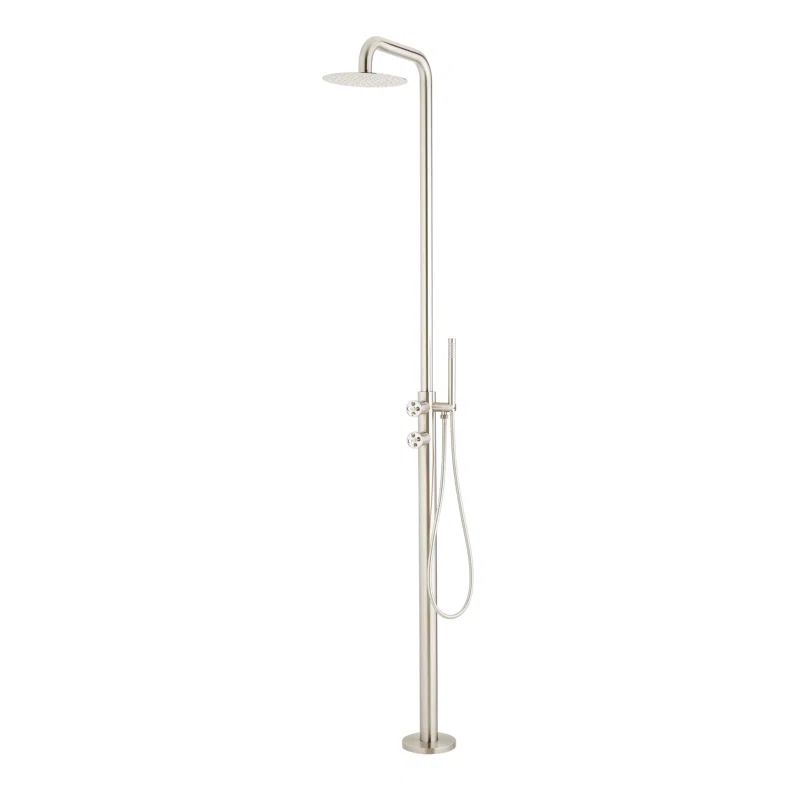 Stainless Steel Freestanding Rain Shower with Handheld Hose