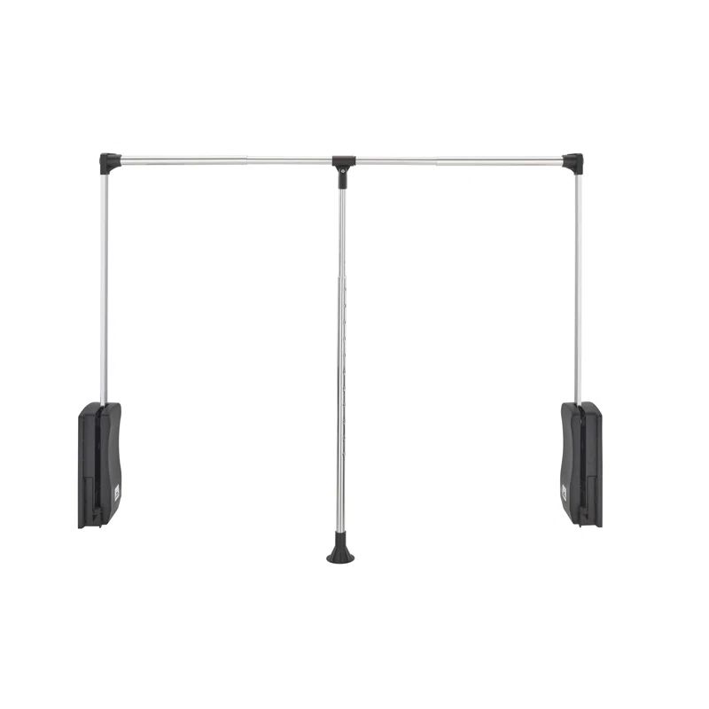 Adjustable Chrome Pull-Down Closet Rod with Telescoping Handle