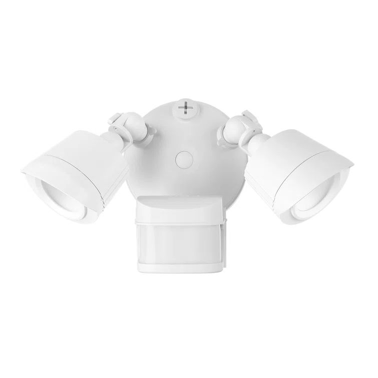 White Dual Head LED Outdoor Security Flood Light with Motion Sensor