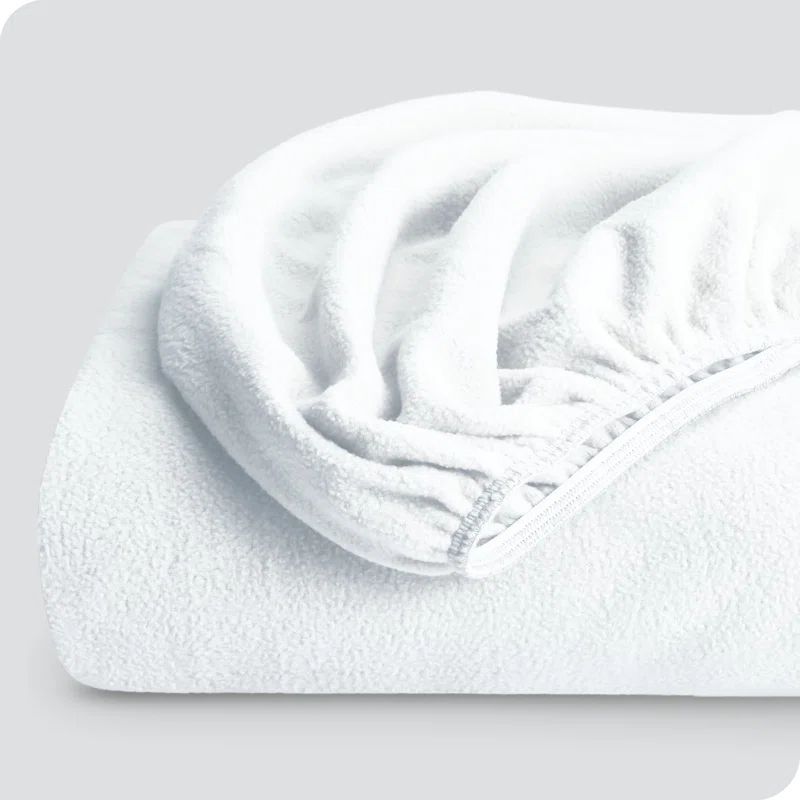 Full Size Sand Microfiber Deep Pocket Fleece Fitted Sheet