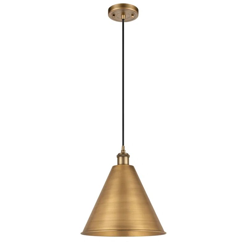 Ballston 18.75'' Matte Black and Brass Mini Drop Pendant