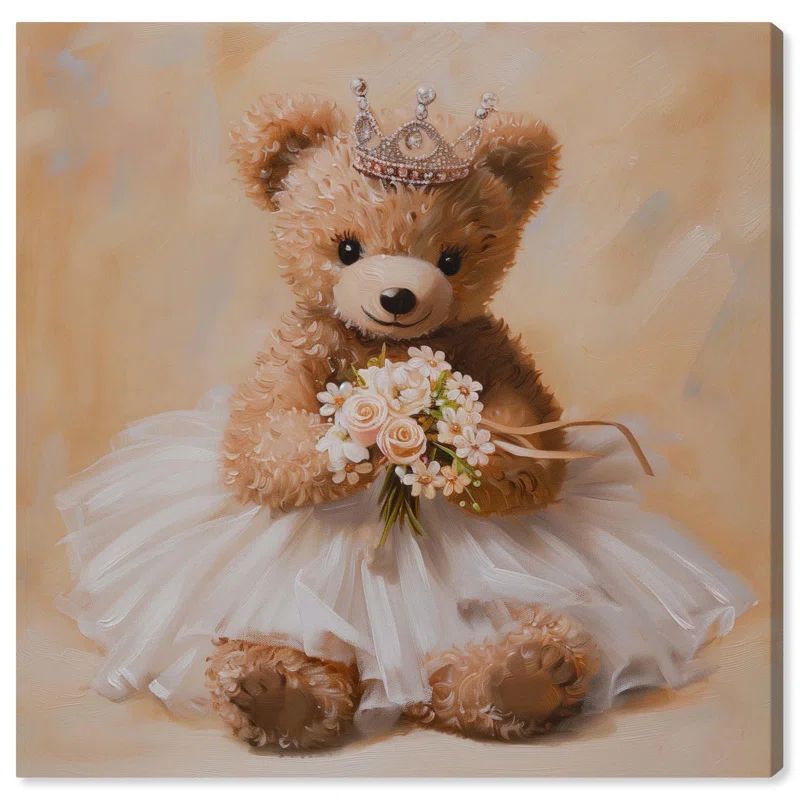 Teddy Princess Wrapped Canvas Kids Art Print, 16" x 16"