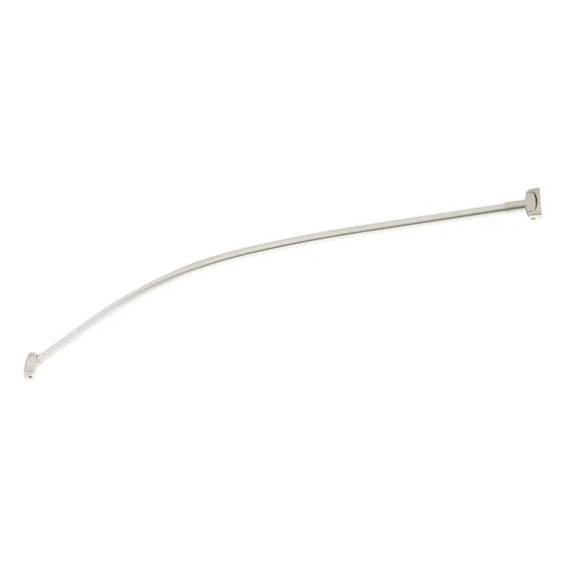 60" Brushed Nickel Curved Wall Mounted Shower Curtain Rod