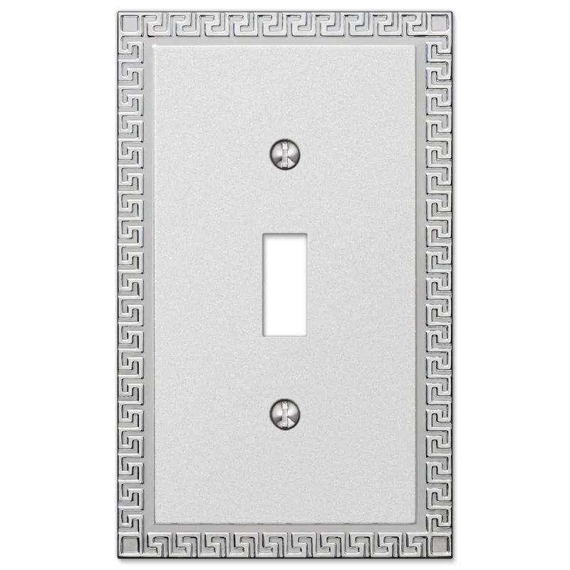 Greek Key Frosted Chrome 1-Gang Toggle Wall Plate