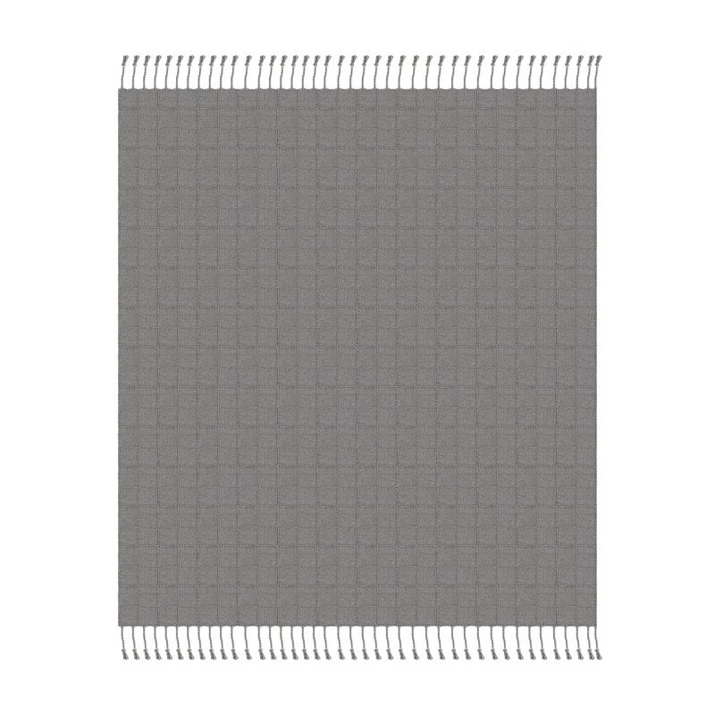 Heather Madiera Luxurious Cotton Throw, 60" x 50", Light Gray