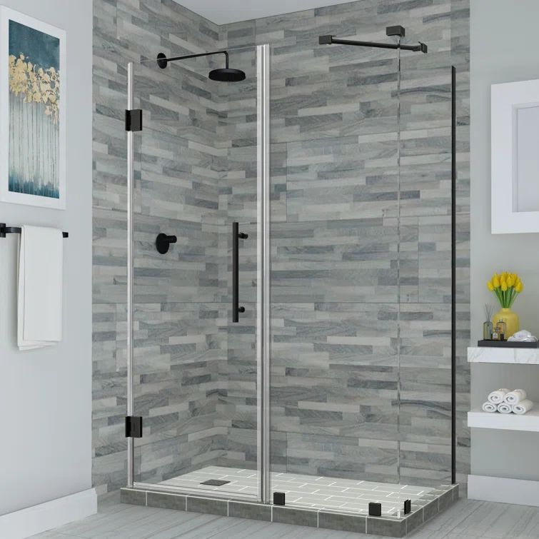 Bromley 32" x 72" Frameless Clear Glass Hinged Shower Enclosure