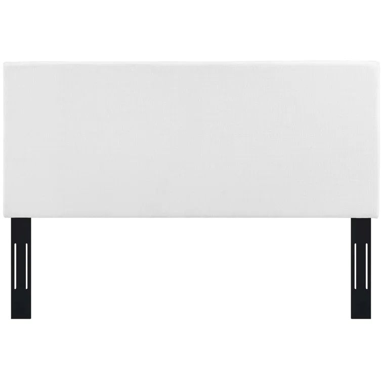 Elegant White Linen Fabric Upholstered Full/Queen Tufted Headboard