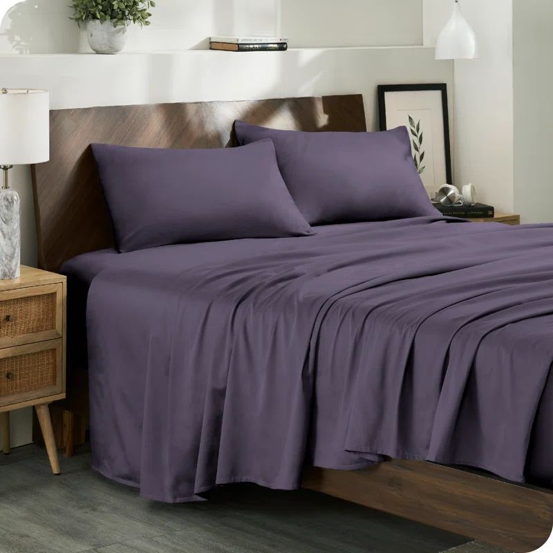 Dusty Purple Organic Cotton Full Bed Sheet Set