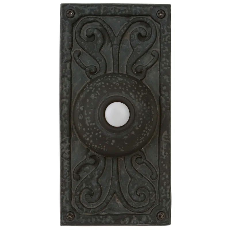 Weathered Black Lighted Designer Doorbell Push Button