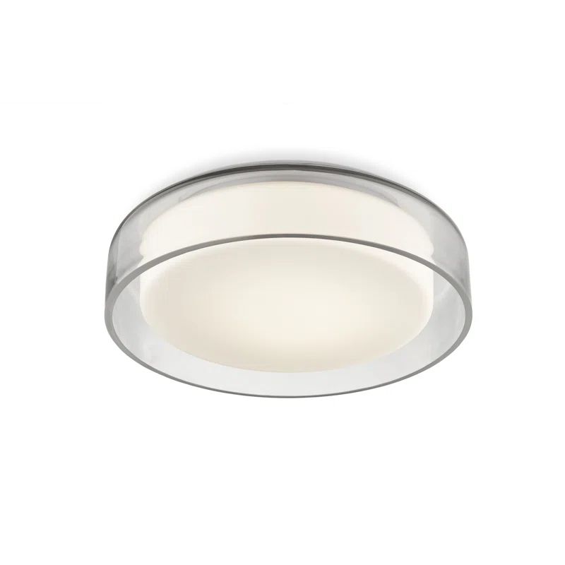 Clear Glass Drum LED Flush Mount Light